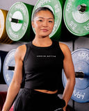 LEGACY RIBBED CROP TANK IN BLACK