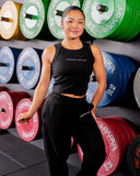 LEGACY RIBBED CROP TANK IN BLACK