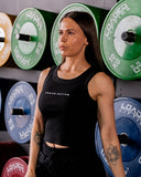 LEGACY RIBBED CROP TANK IN BLACK