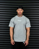 LIFTING CLUB HEAVY OVERSIZED TEE IN GREY MARLE