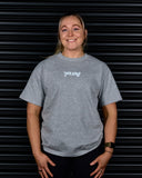 SPIRIT OF FEAR HEAVY OVERSIZED TEE IN GREY MARLE