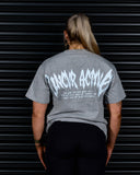 SPIRIT OF FEAR HEAVY OVERSIZED TEE IN GREY MARLE