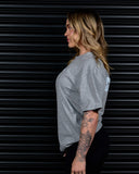 LIFTING CLUB HEAVY OVERSIZED TEE IN GREY MARLE