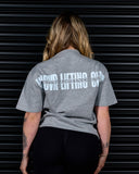LIFTING CLUB HEAVY OVERSIZED TEE IN GREY MARLE