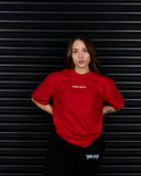 SIGNATURE HEAVY OVERSIZED TEE IN SCARLET