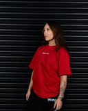 SIGNATURE HEAVY OVERSIZED TEE IN SCARLET