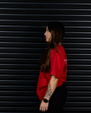 SIGNATURE HEAVY OVERSIZED TEE IN SCARLET