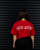 SIGNATURE HEAVY OVERSIZED TEE IN SCARLET