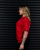 RUTHLESS HEAVY OVERSIZED TEE IN SCARLET