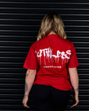 RUTHLESS HEAVY OVERSIZED TEE IN SCARLET