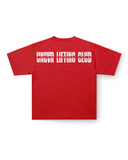 LIFTING CLUB HEAVY OVERSIZED TEE IN SCARLET