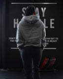 VARSITY HOODIE IN ASH GREY