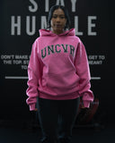 VARSITY HOODIE IN BERRY