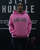 VARSITY HOODIE IN BERRY